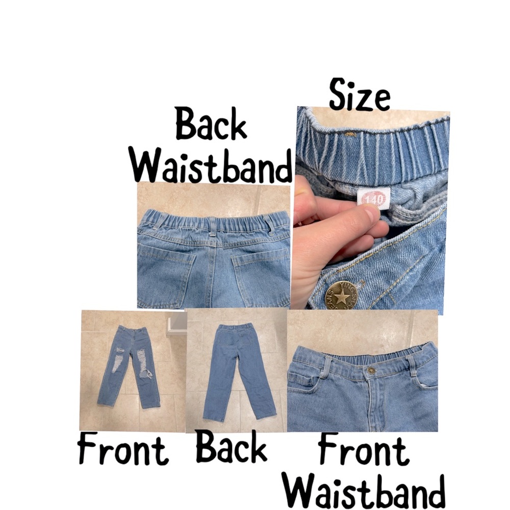 Girls leg ripped jeans